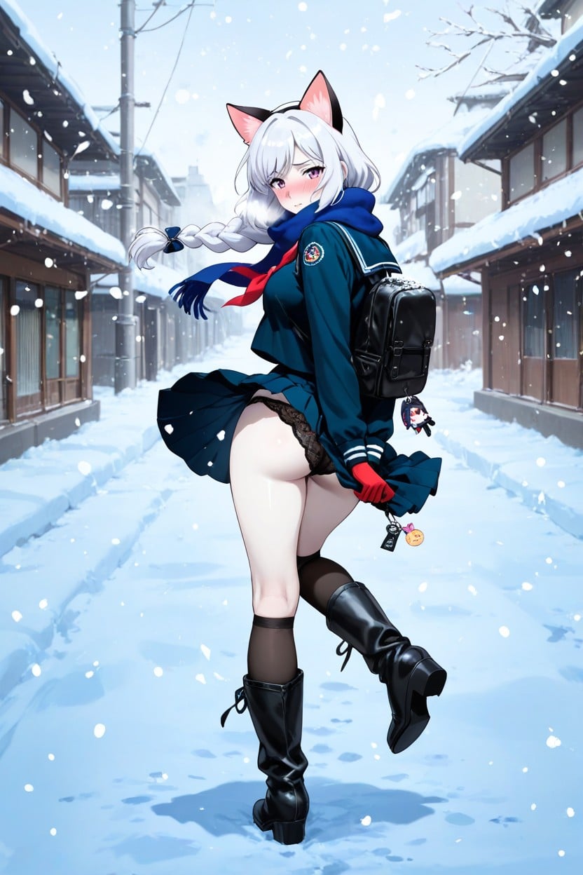 Anime Style, One Leg Up, Twisted Torso Hentai AI Porn