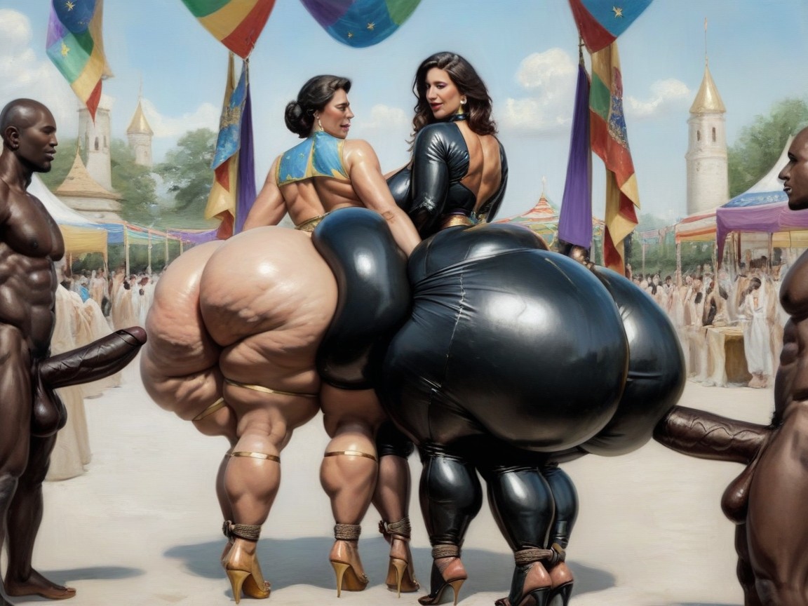 Light Cellulite Thighs, Carnival, Hogtied AI Porn