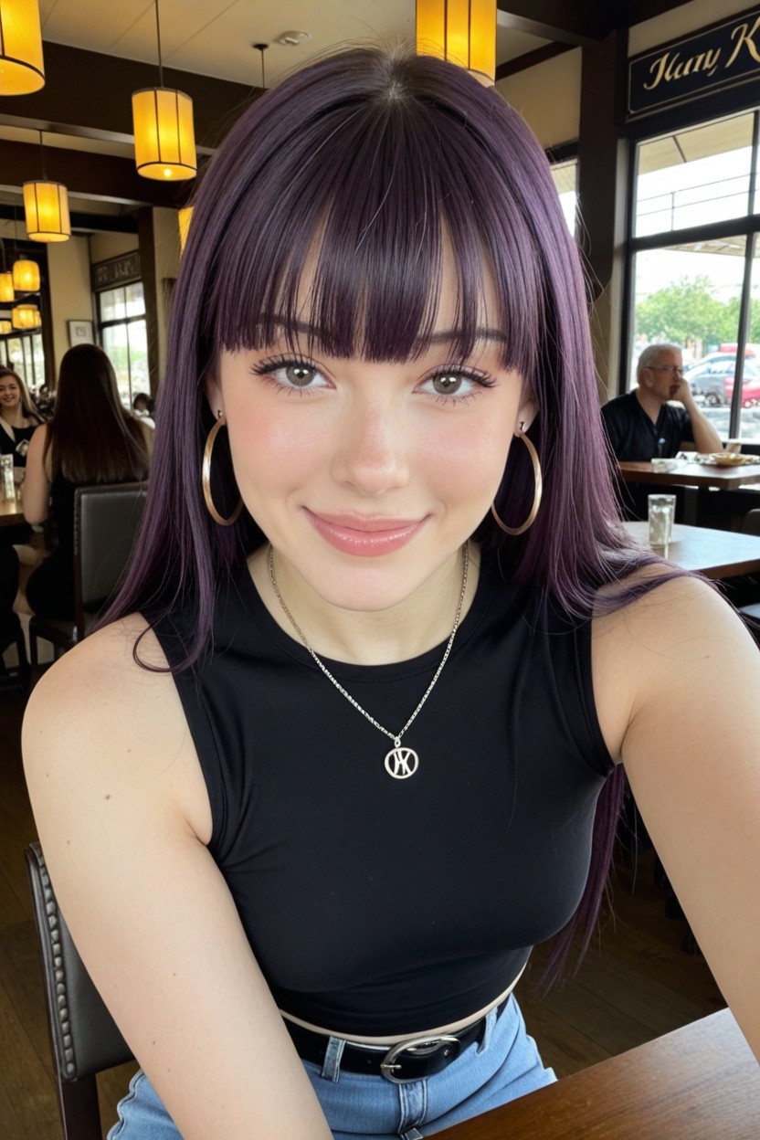 Light Skinned Woman, Necklace, Goth AI Porn