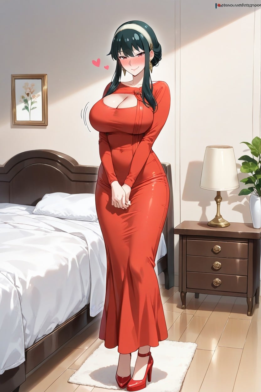 An Expression Of Ecstasy On Her Face, Kiss, Dress Hentai IA