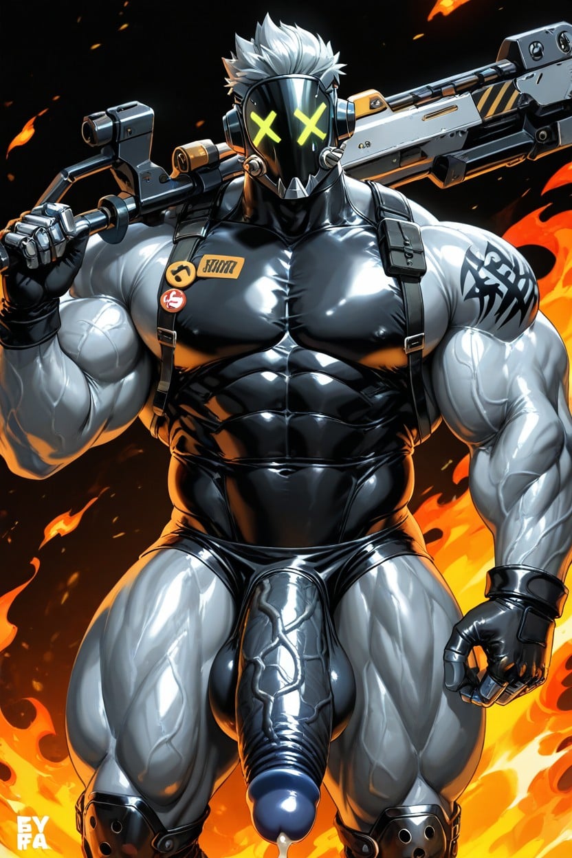 Hyper Ripped Well Defined Growing Muscles, Buff Jock, Throbbing Dick AI Gay Porn