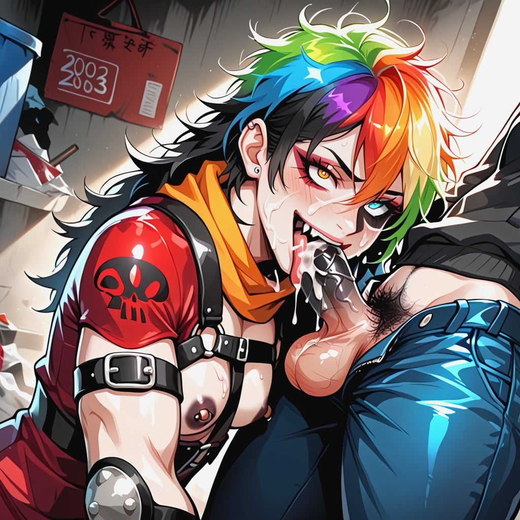 Ahegao, Spiked Penis, Top Down Hentai AI Porn