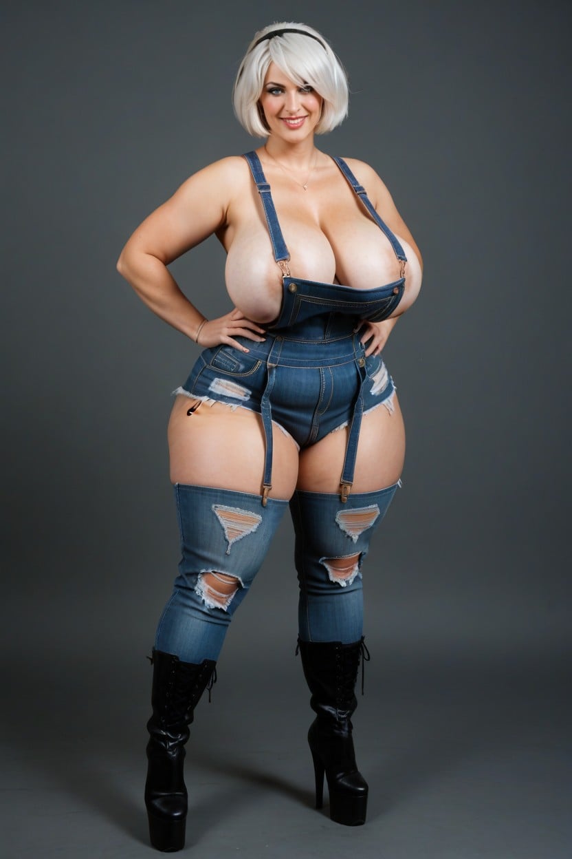 No Bra, Thick Thighs, Muslos Expuestos Porno IA