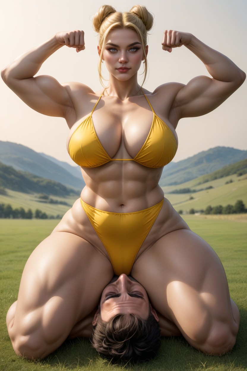 Wide Hips, Hands Up, Wide Chin AI Porn