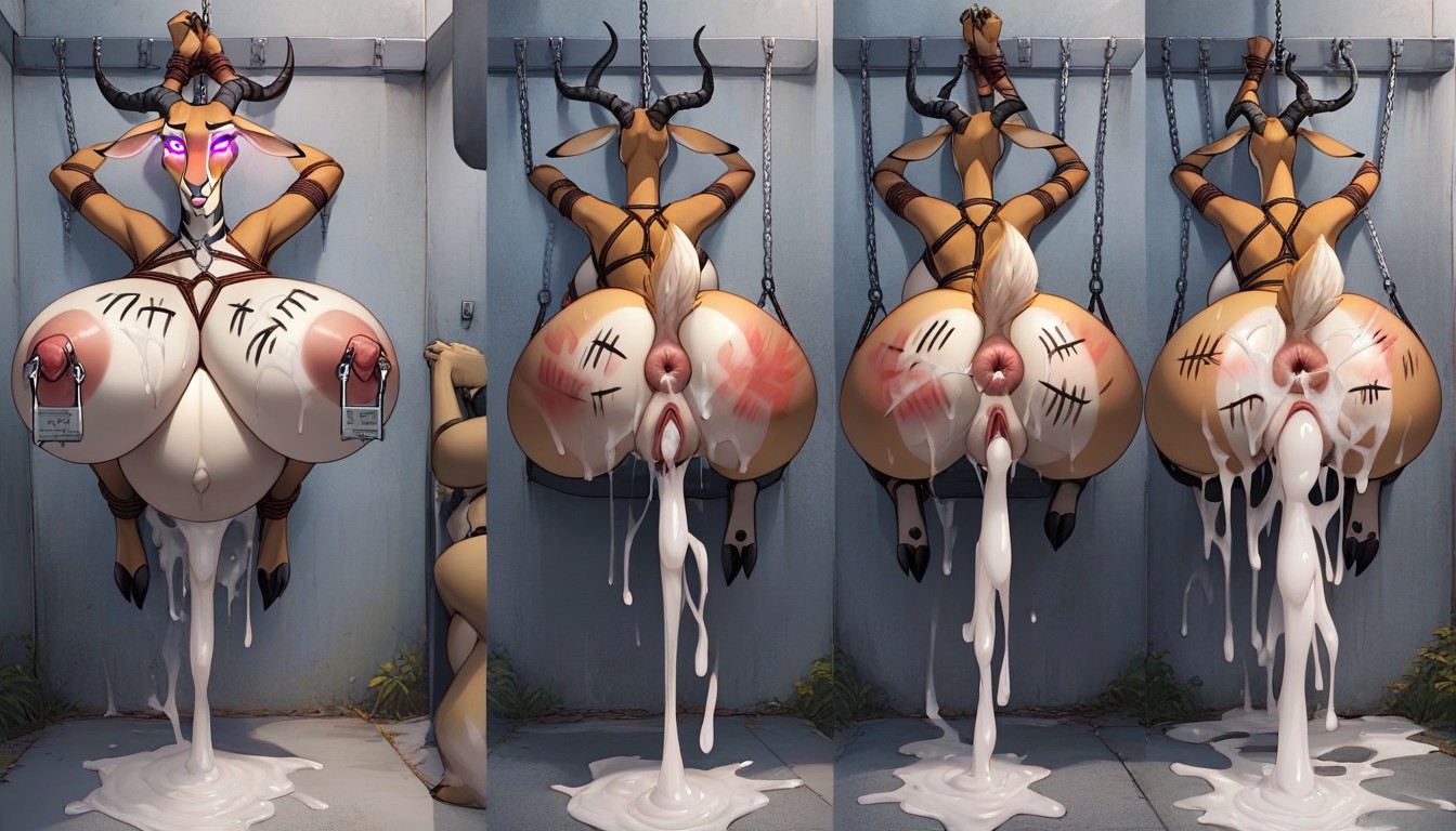 Asshole, Cum Dump, Cum Flowing From Mouth Furry AI Porn