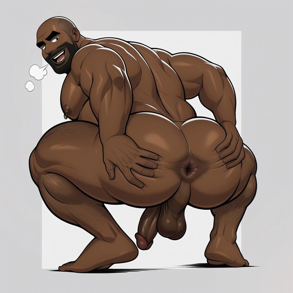 Penis Pequeno, Ass Focus, Plain Background AI Gay Porn