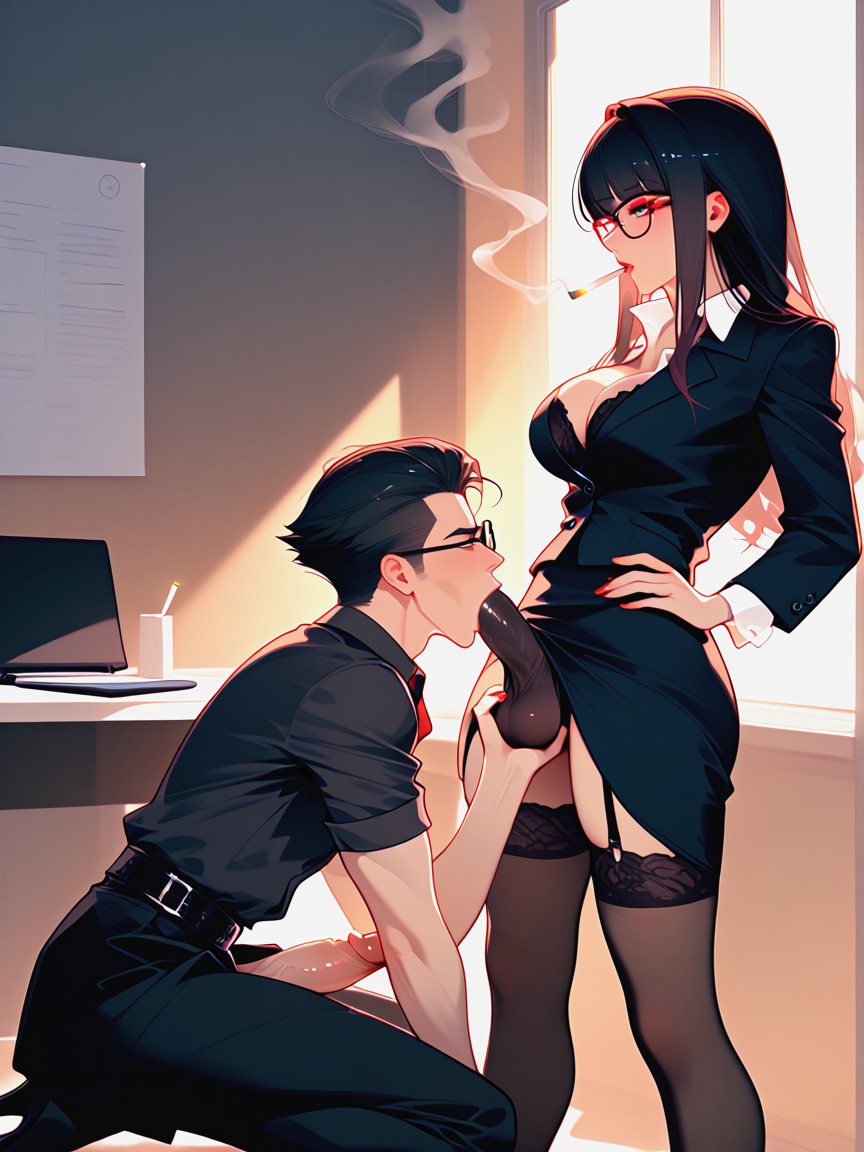 Long Length, Black Cock, Futa Dominating Male AI Porn