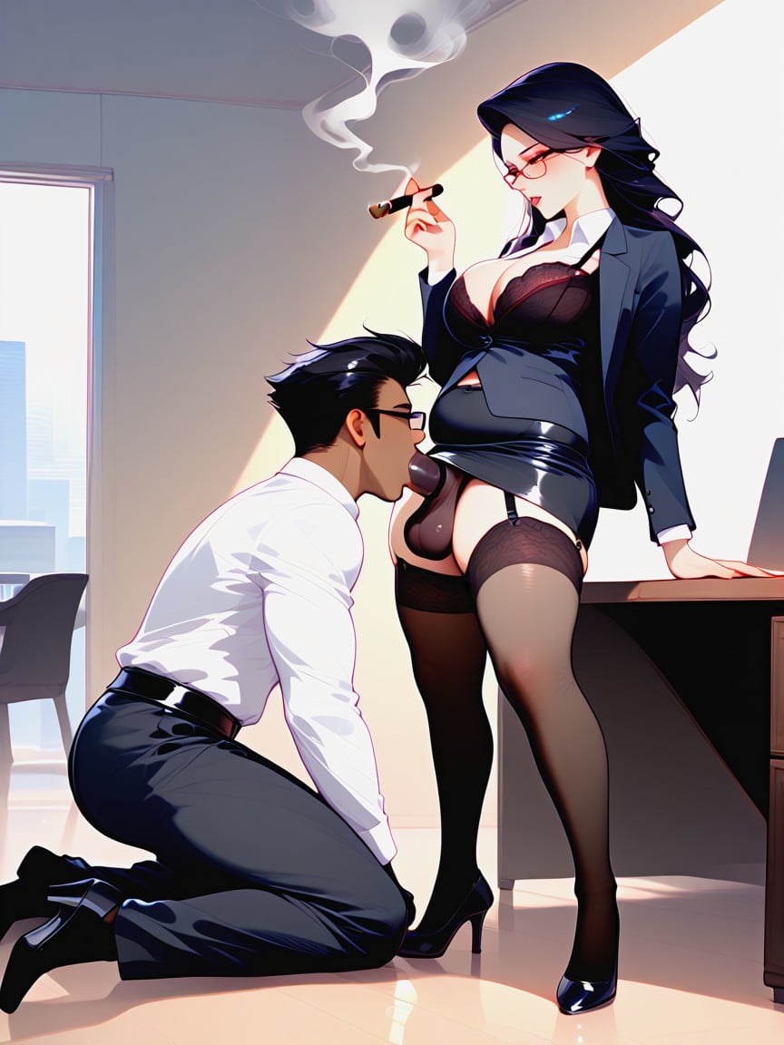 Male Wearing Business Suit, Black Cock, Futa And Male AI Porn