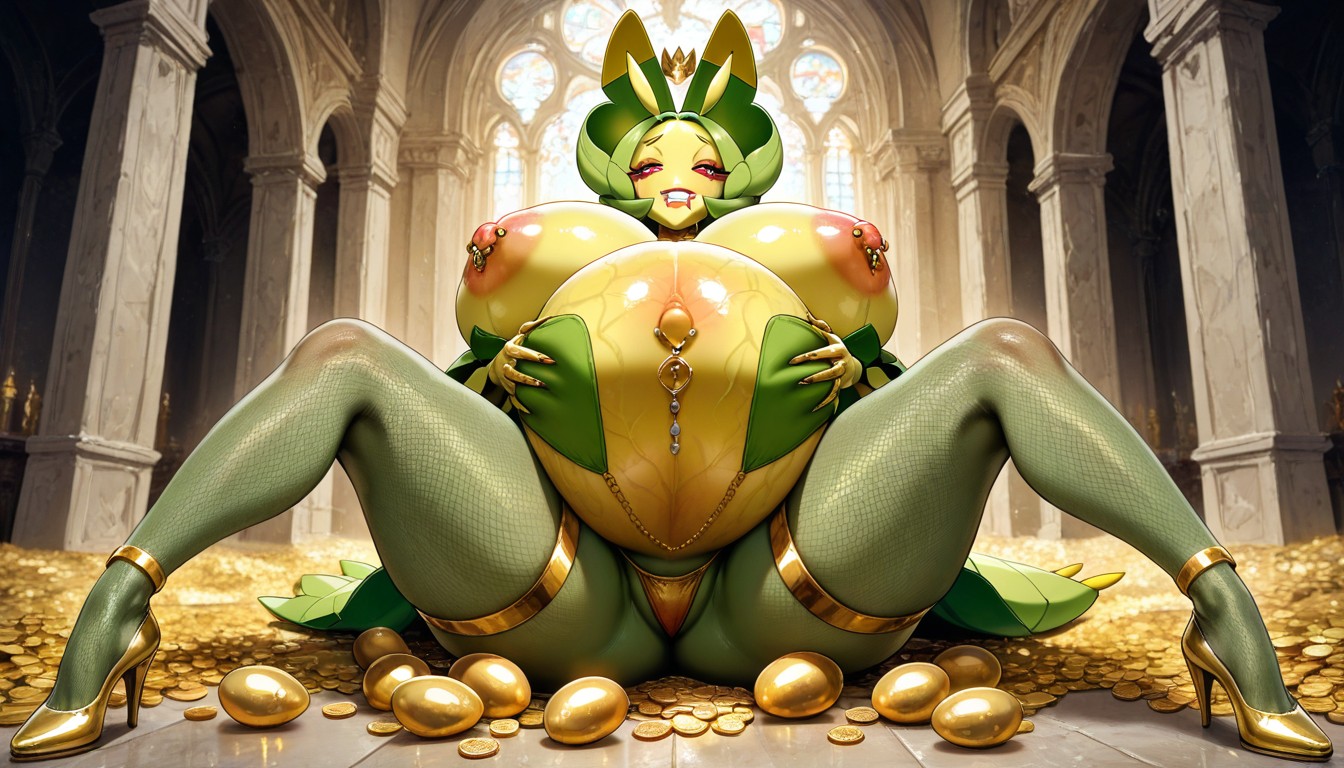 Treasury In The Palace, Perfect Round Firm Tits, Leavanny Tail Hentai AI Porn