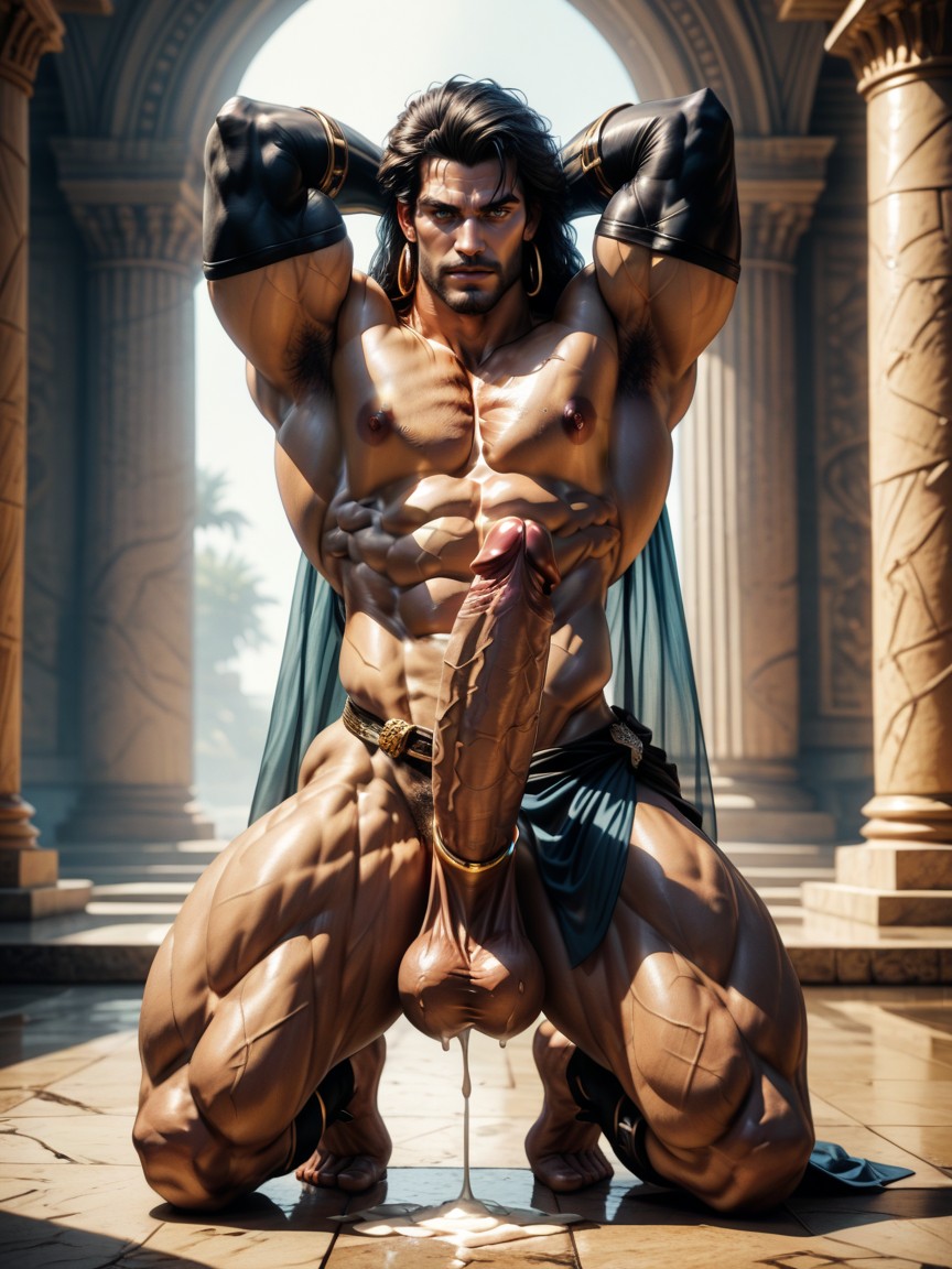 Hyper Realistic, Octane Render, Abdominal Muscles Porno IA Gay