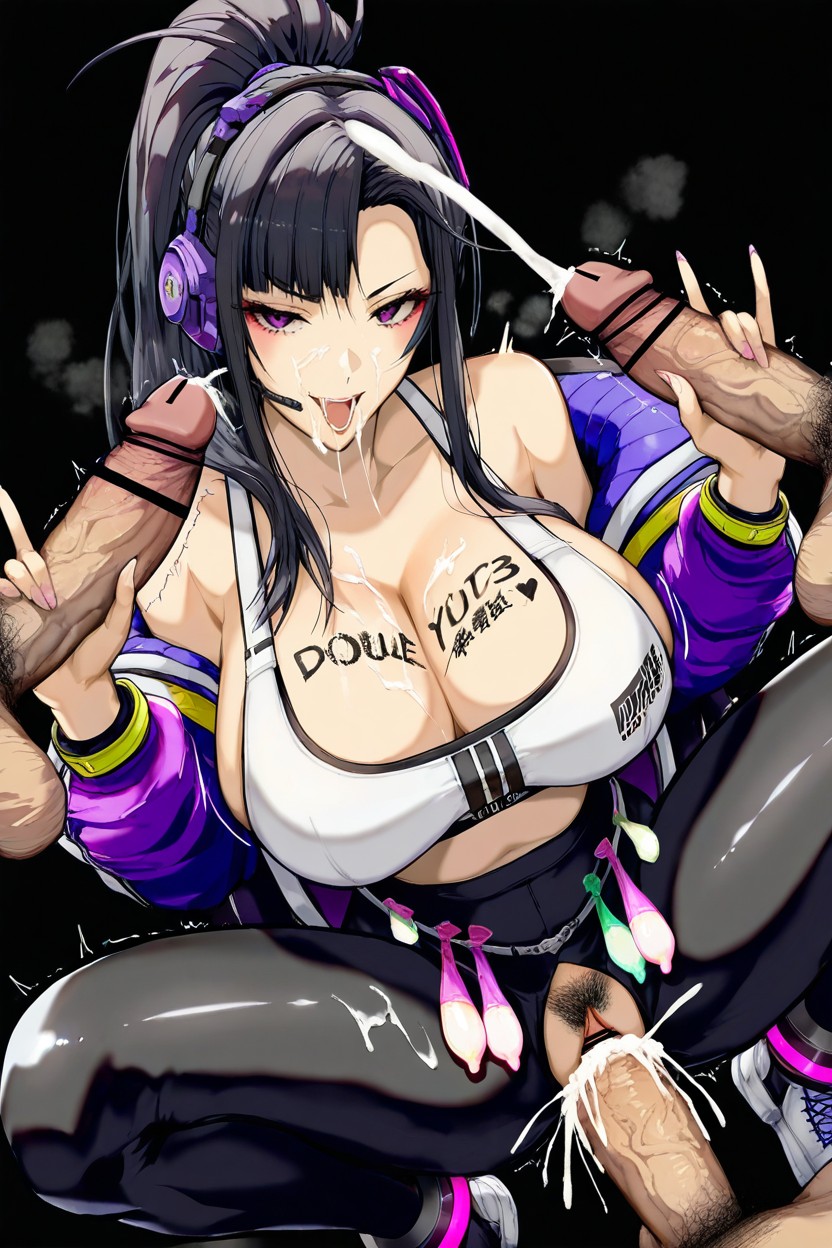 Double Handjob, Groped By Disembodies Hands, Simple Background Hentai AI Porn