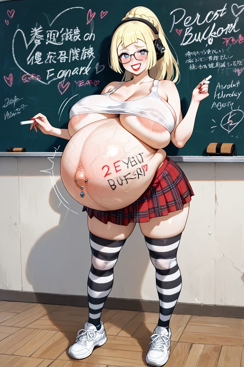 Model Standing, Full View, Thigh High Socks Hentai AI Porn