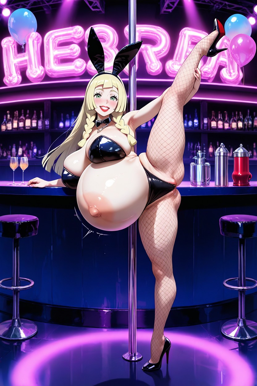 Fishnet Pantyhose, Strip Club, Tits Push Up AI Porn