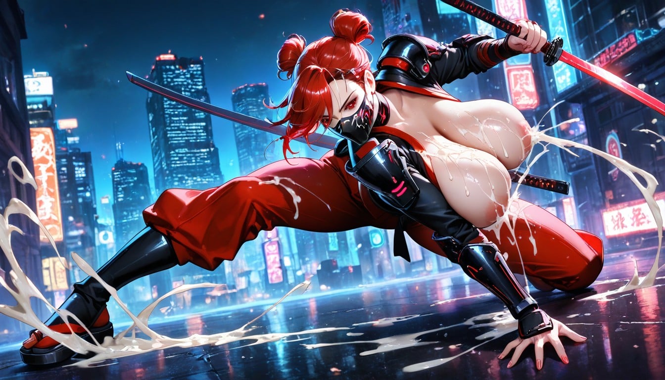 Night City, Mask, Fighting Hentai AI Porn