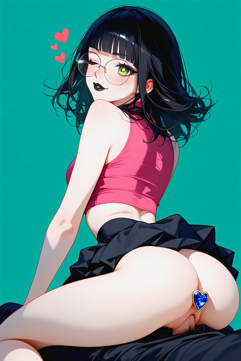 Black Skirt, Large Head, Skinny Hentai AI Porn