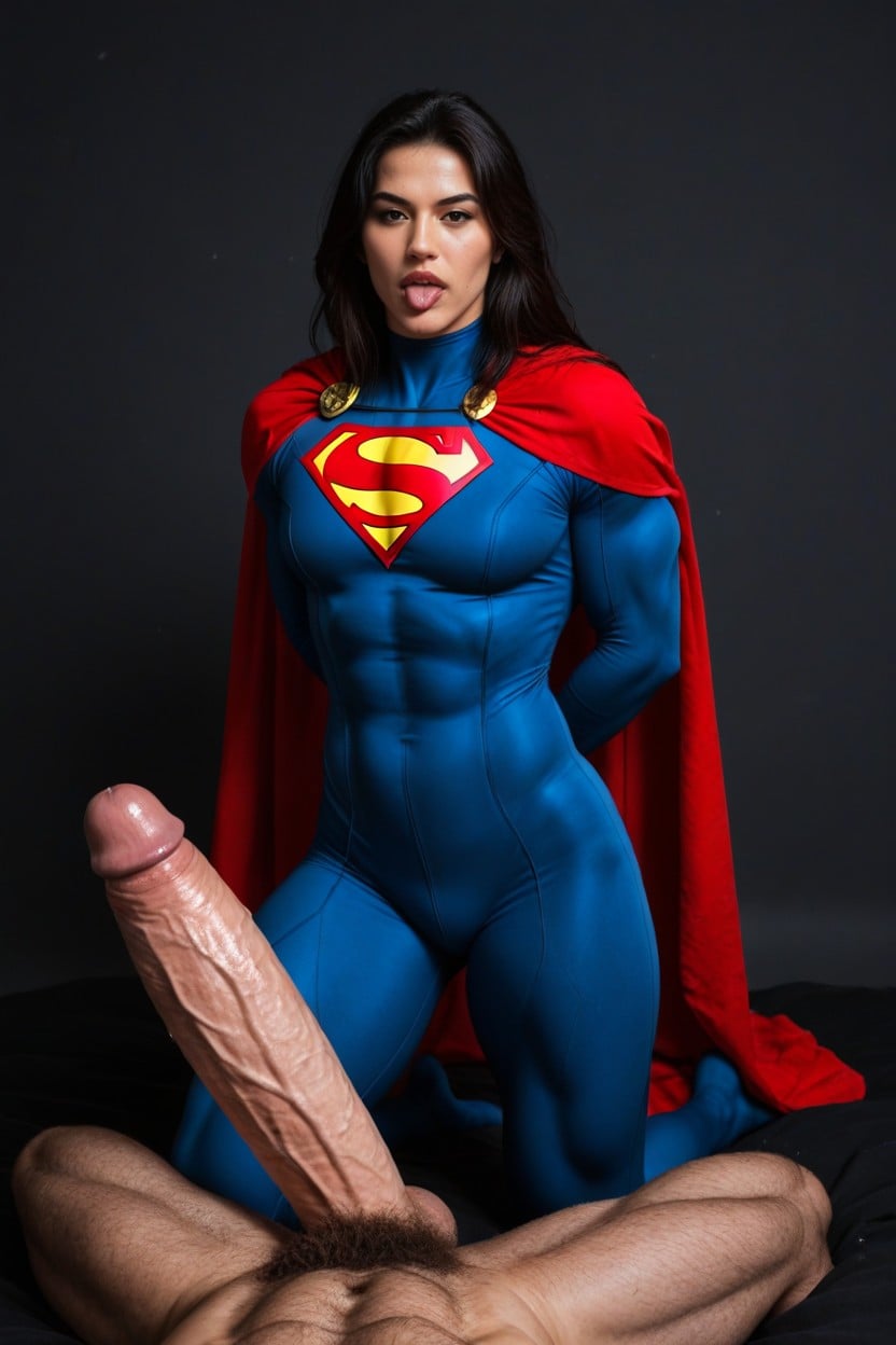 2 Personnes, Blue And Red Suit, Lécher Le Pénis Porno IA Gay