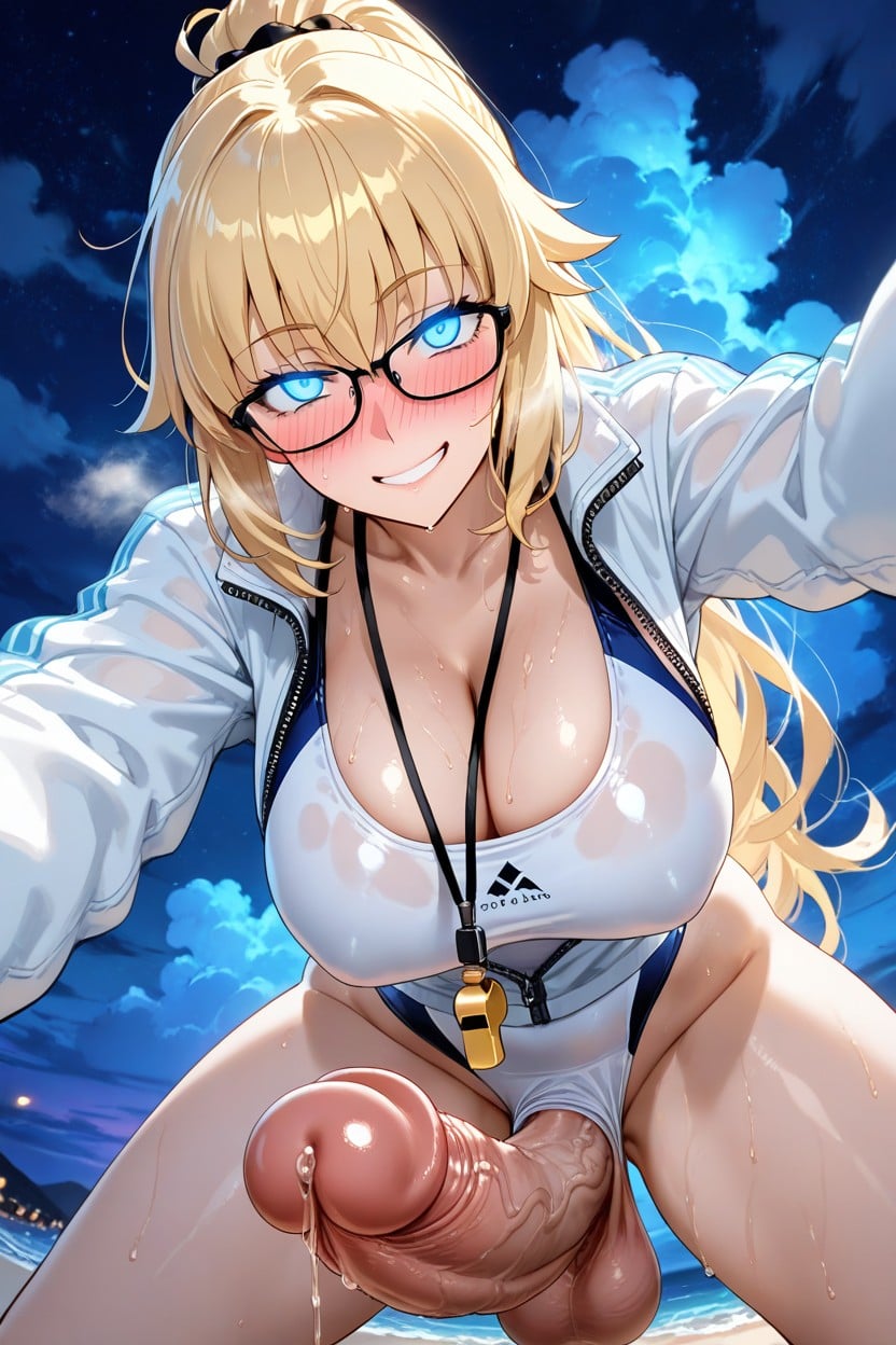 Large Cock, A White Jacket, Glowing Eyes Hentai AI Porn
