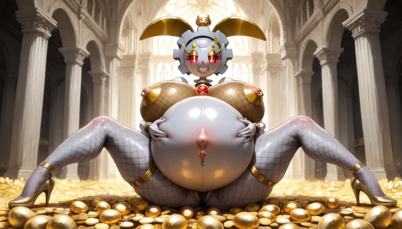 Eggnant, Huge Fake Bimbo Tits, Hands On Belly Hentai AI Porn
