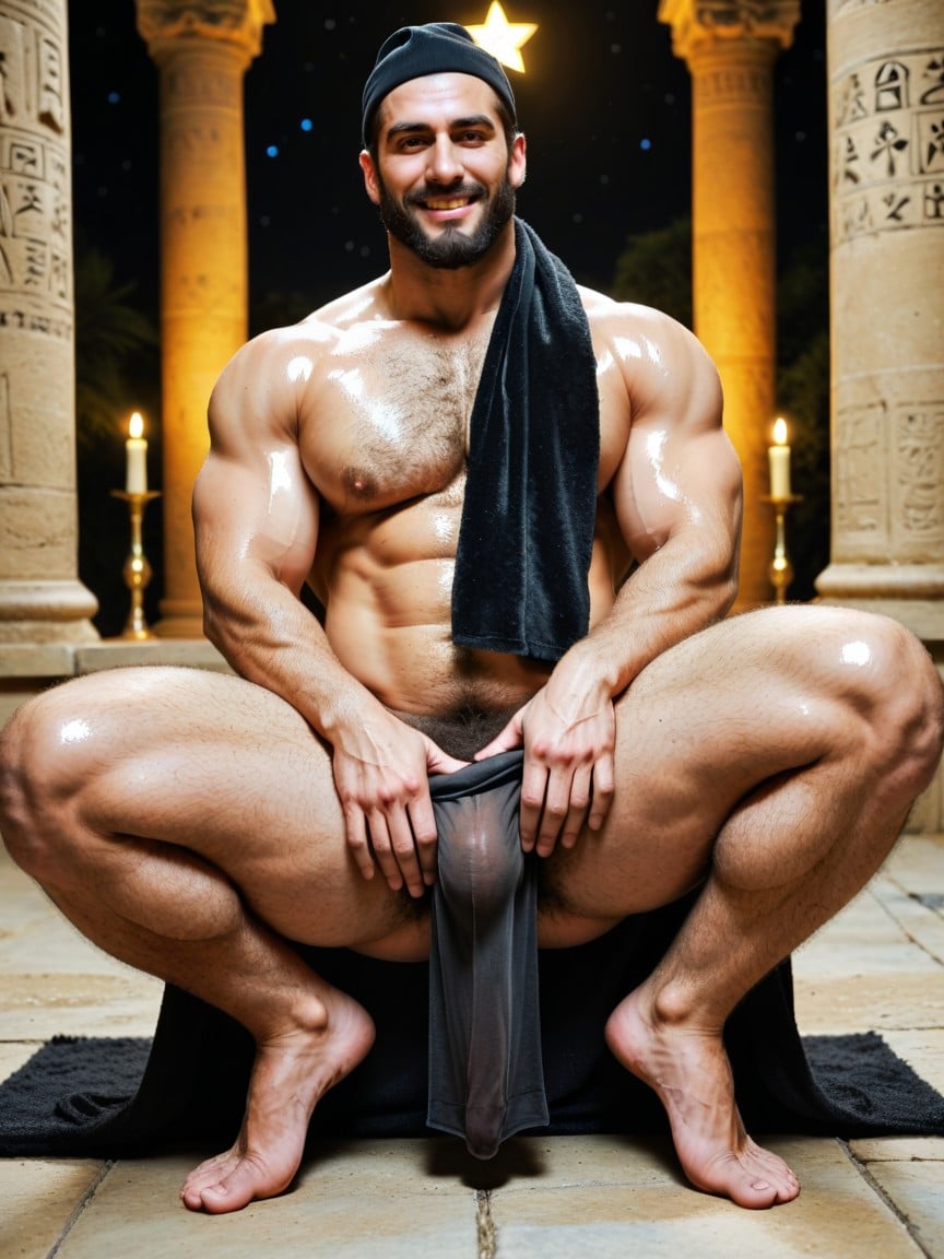 Holding Black Scarf Over Crotch, Hyper Hairy Black Kinky Pubes, Peau Grasse Porno IA Gay