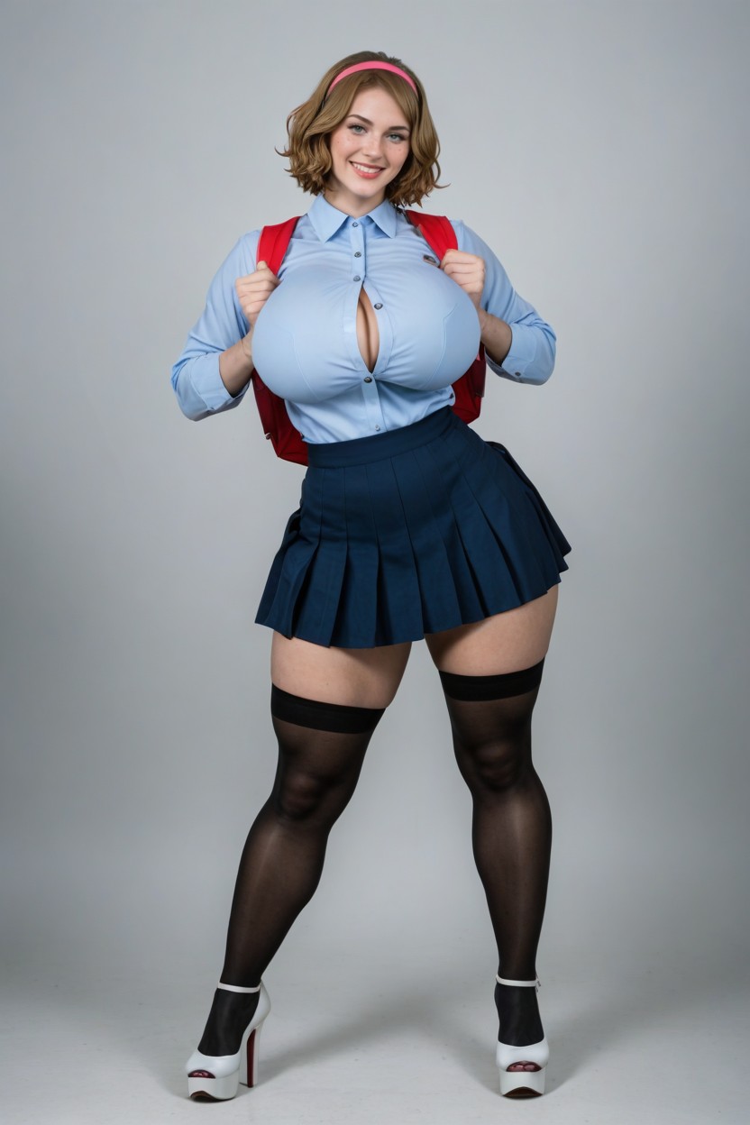 Short Length, Smirk, Hyper Breast Expansion AI Porn
