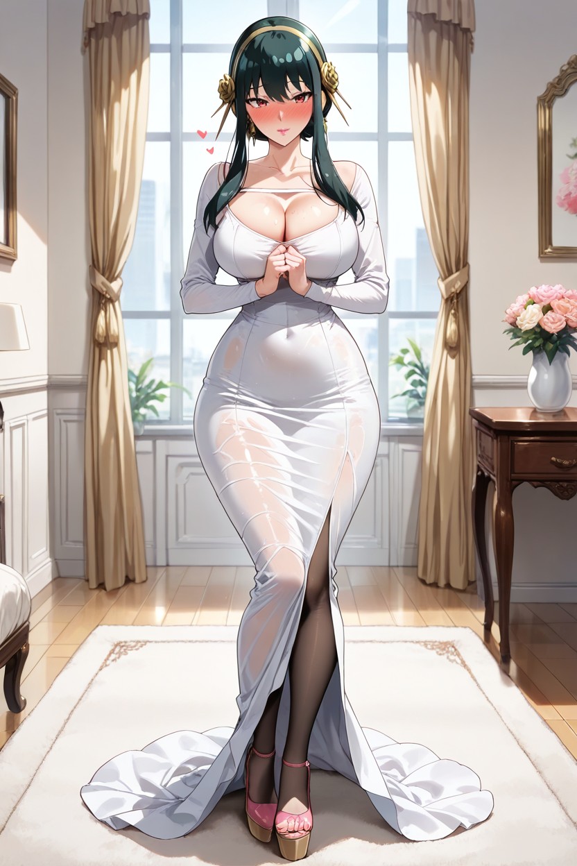 Black Stockings, 25+, Heart Shaped Cleavage Hentai AI Porn