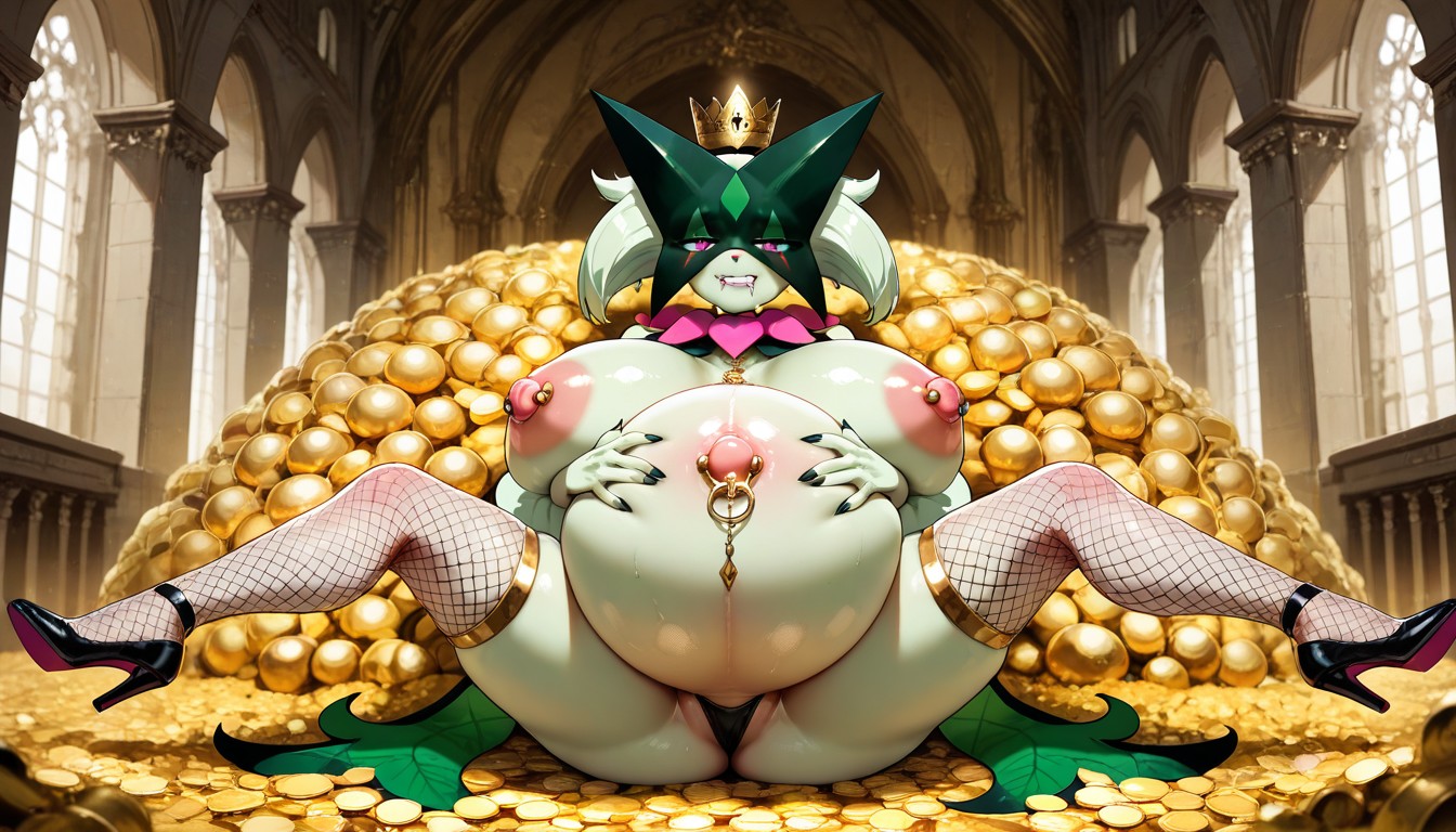 Ultra Detailed, Pale Skin, Golden Necklace Hentai AI Porn
