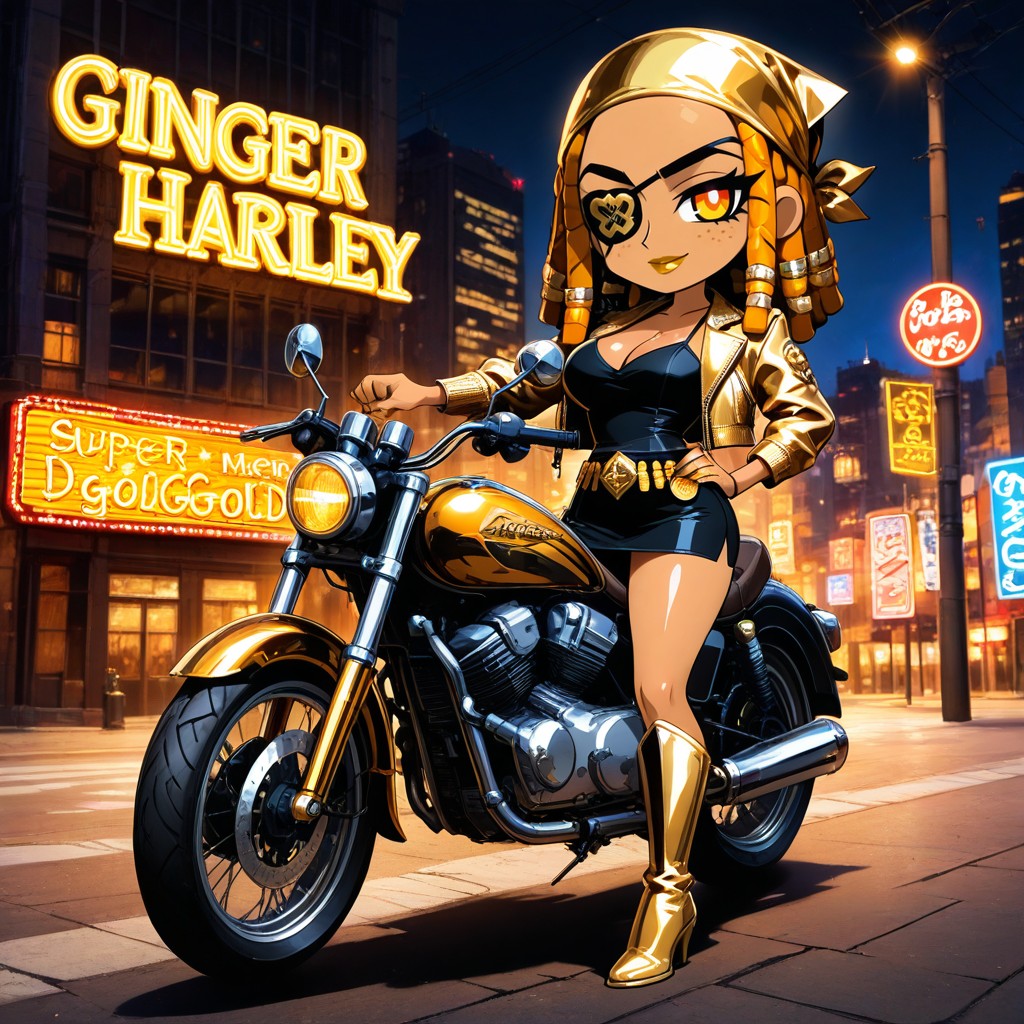 Street Location, Light Tan Skin, Neon Signs Background AI Porn