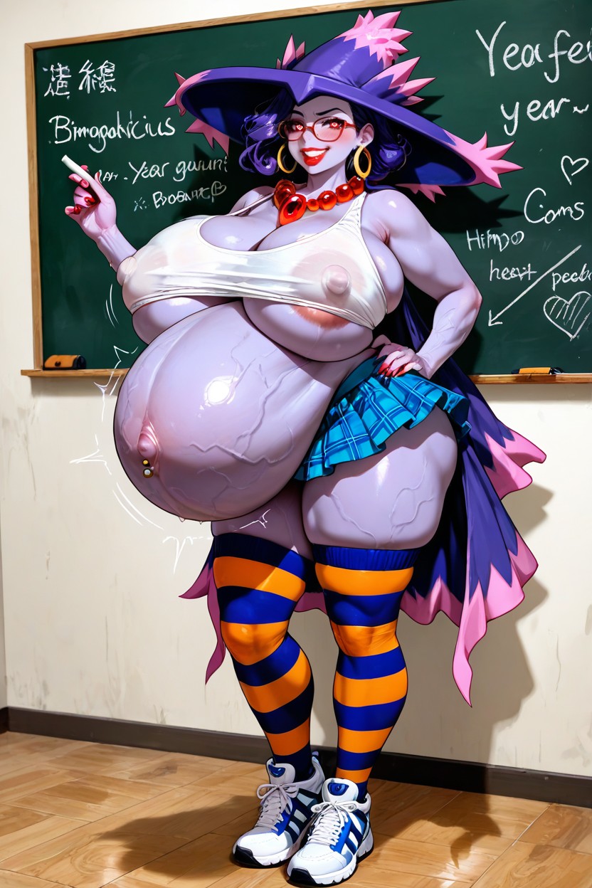 Red Lipstick, Hyper Veiny Belly, Heart Eyes Hentai AI Porn