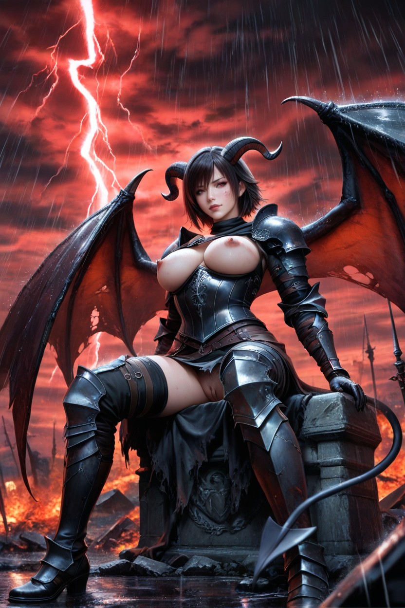 Black Hair, Clouds, Clouded AI Porn