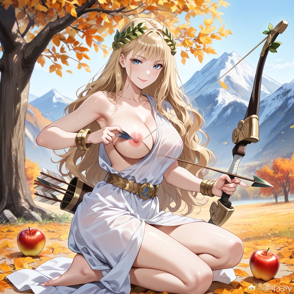 Other Breast Nipple Visible Under Clothes, Autumn, Hard Shadow Hentai AI Porn