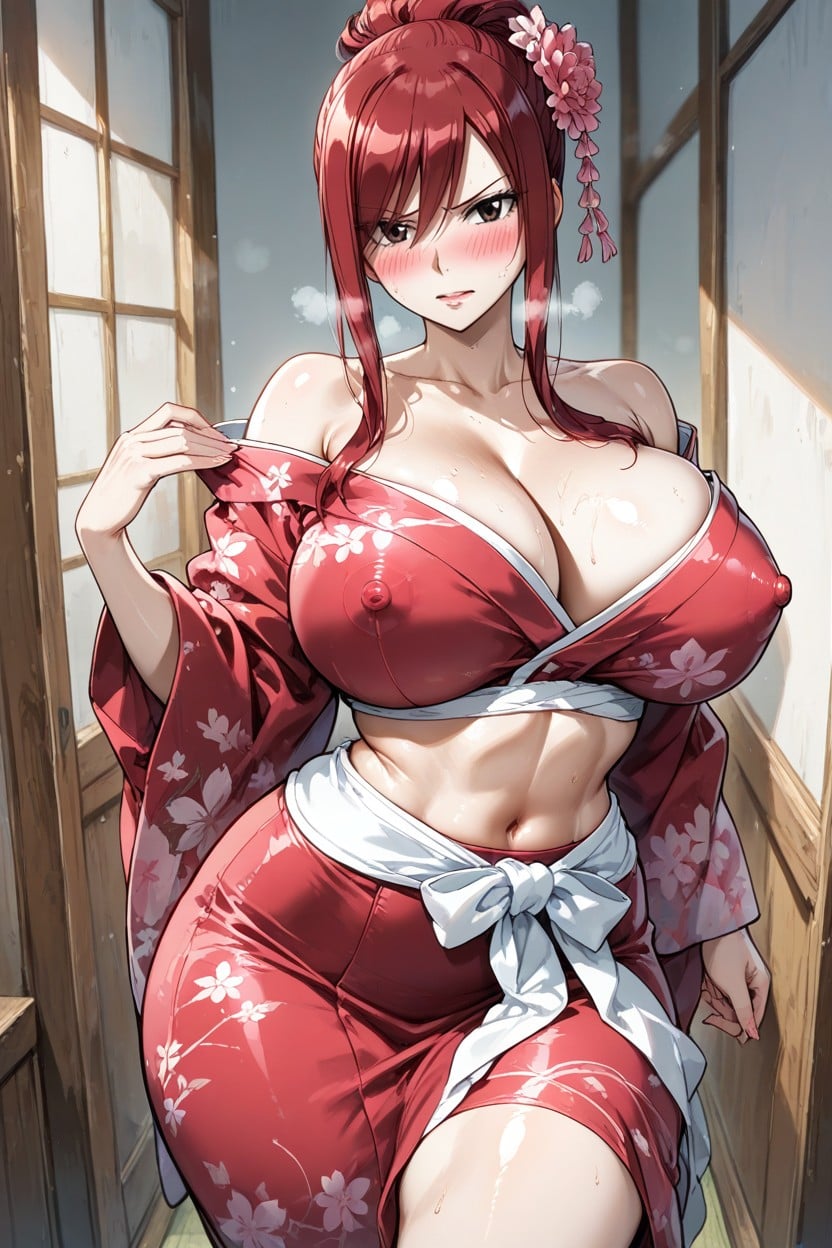 Horny Face, Wearing Tight, Arched Back Hentai AI Porn