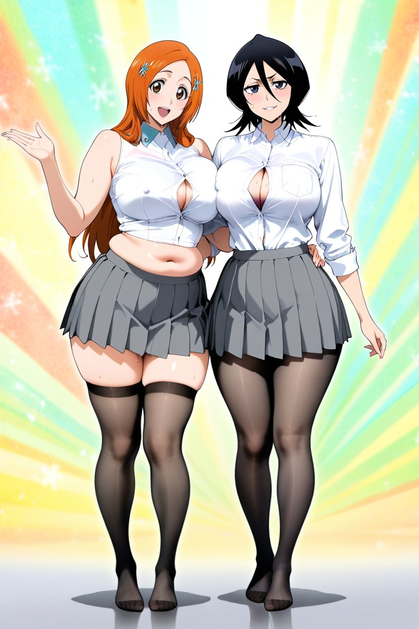 Inoue Orihime, Black Tights, Thick Thighs AI Porn