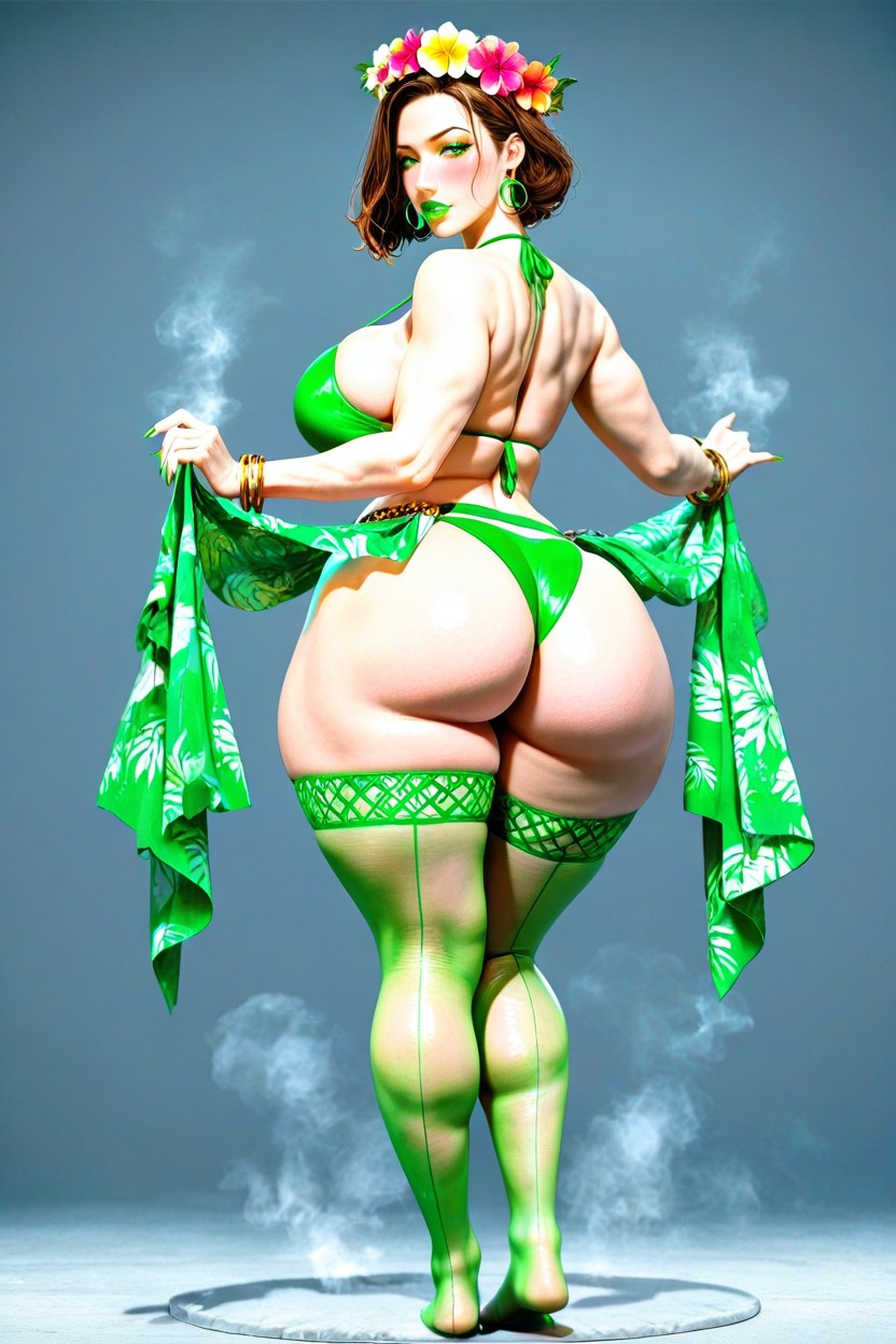 Waist, Partially Nude, Hawaiian Hula Dancer AI Porn