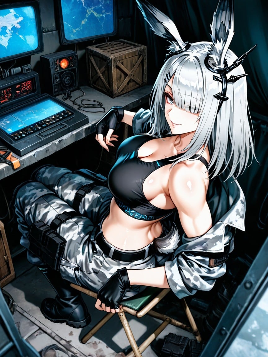 25+, Black Gloves, Military Radios In Background Hentai AI Porn