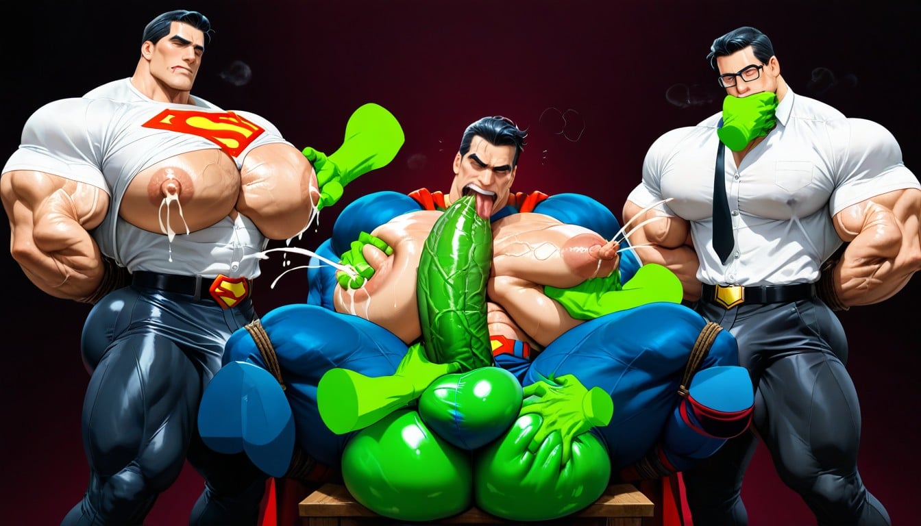 Extrêmement Lourd En Bas, Superman Laying Back, Lex Luthor Laying On Superman Porno IA Gay
