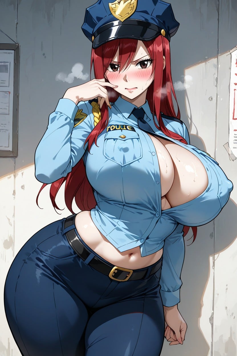Perfect Skin, Curvy Body, Exposed Breast Hentai AI Porn