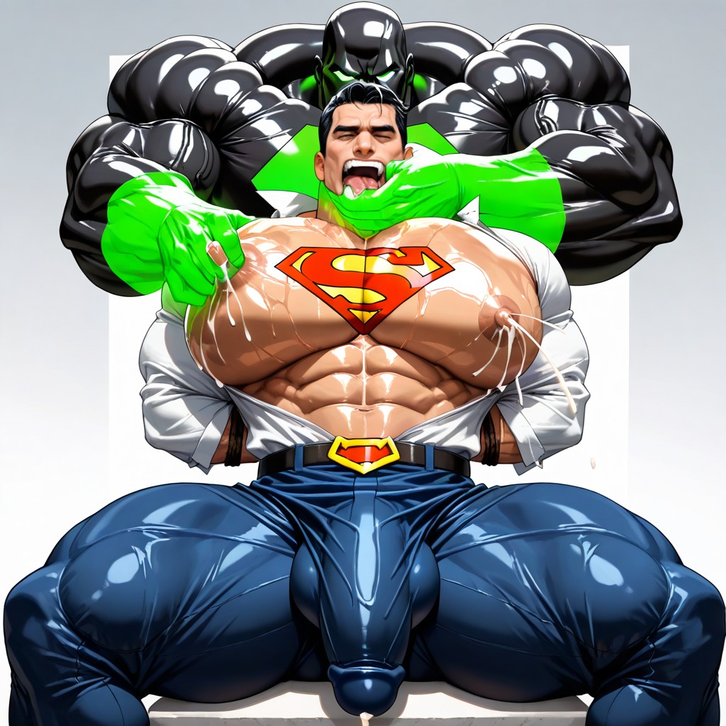 Big Bulge, Tight Black Pants, Hyper Pecs Porno IA Gay