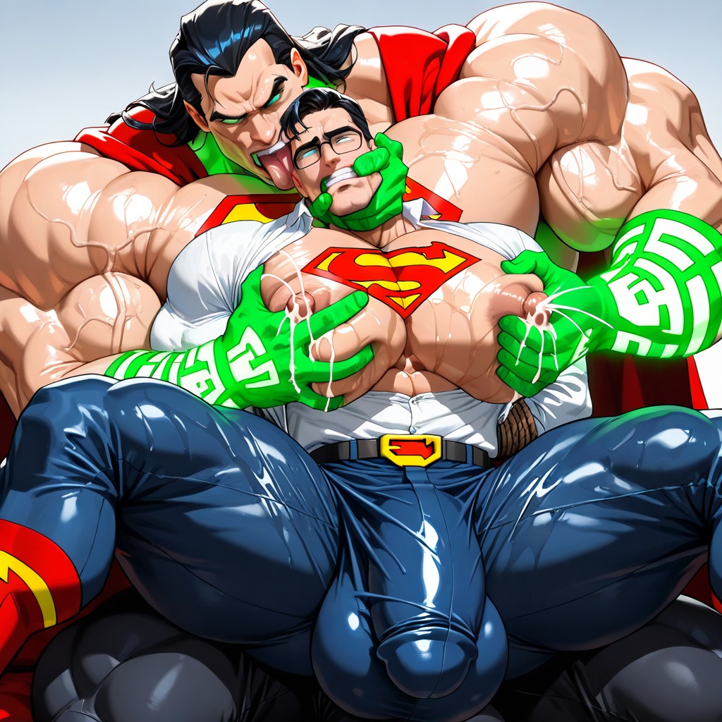 Hyper Boobs, Hyper Breasts, Lex Luthor On Top Of Superman AI Gay Porn