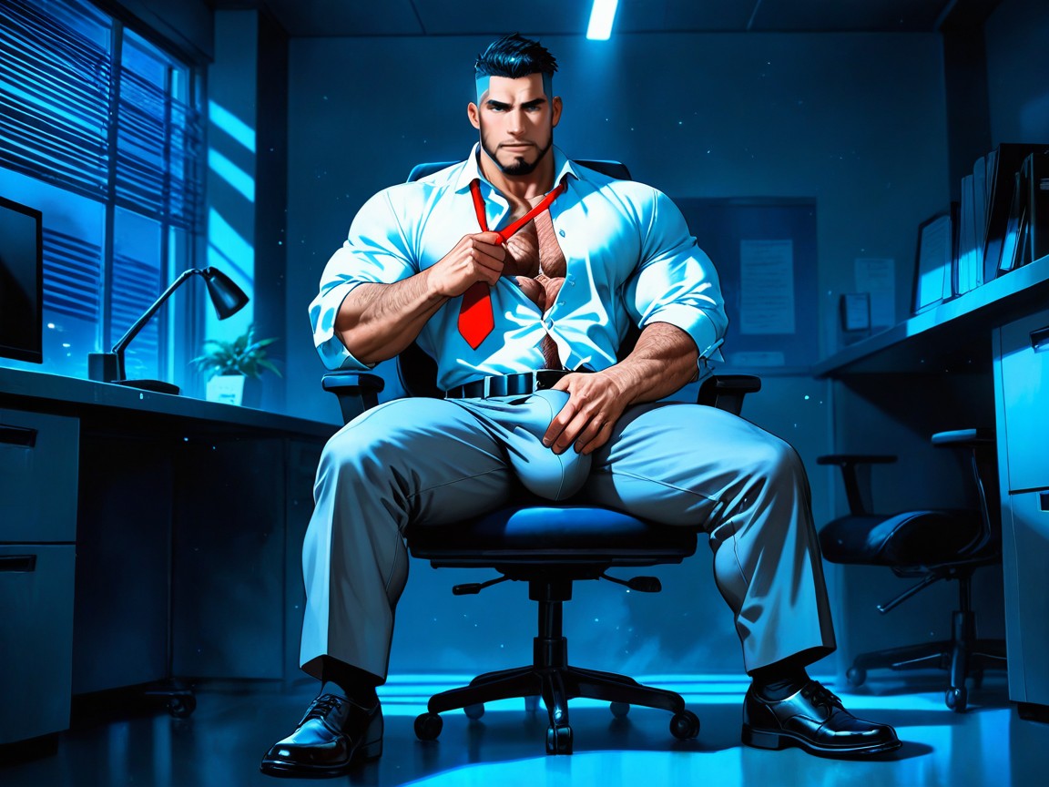 Left Hand On Crotch, Mysterious Vibe, Highres Porno gay IA