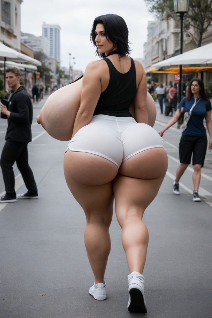 Large Nipples, Many People Around, Nipples Engorged AI Porn