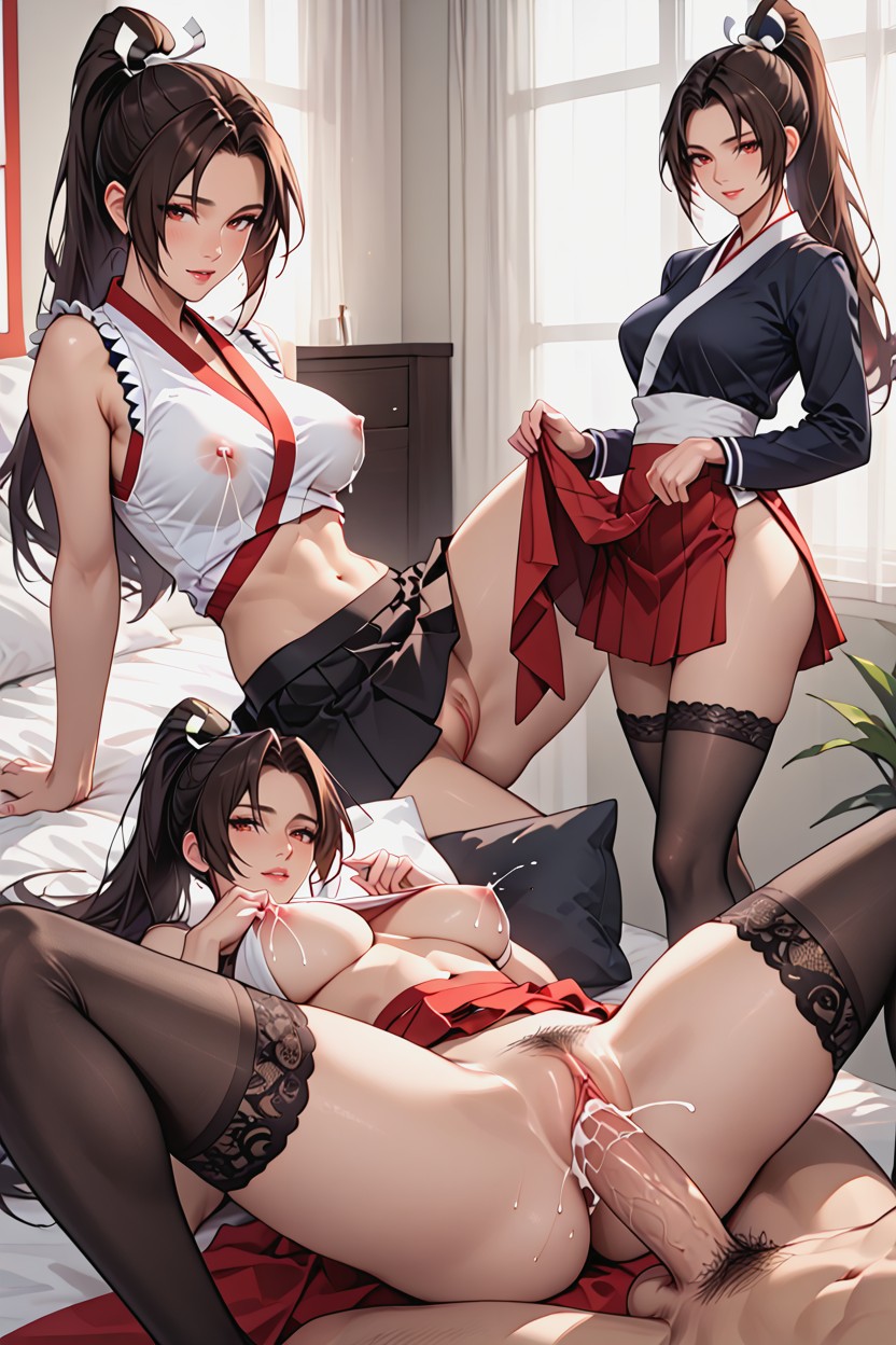 Black Lace Stockings, Multiple Views, Skimpy Sexy Clothes Hentai AI Porn