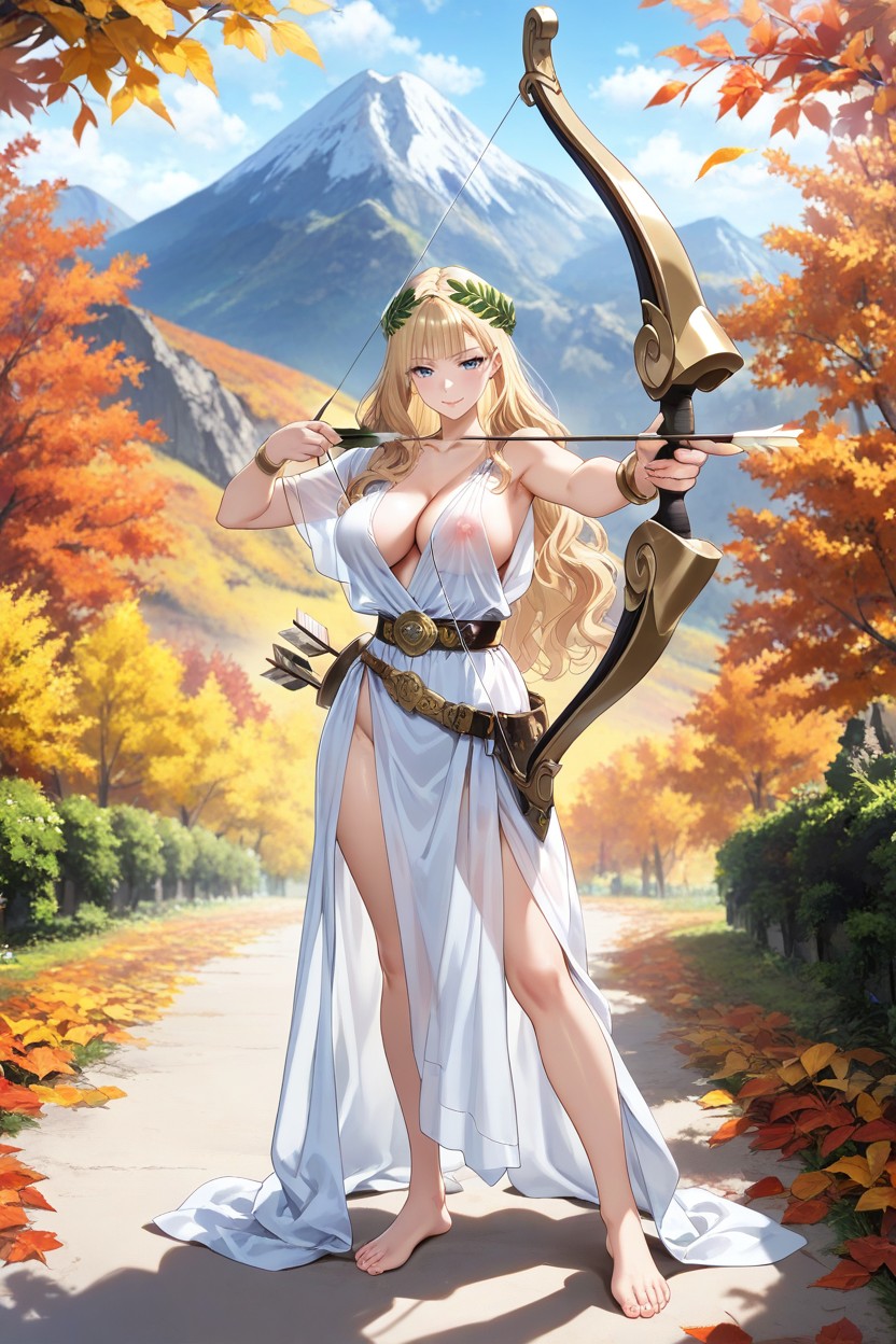 Side View, Long Blond Hair, Detailed Hentai AI Porn