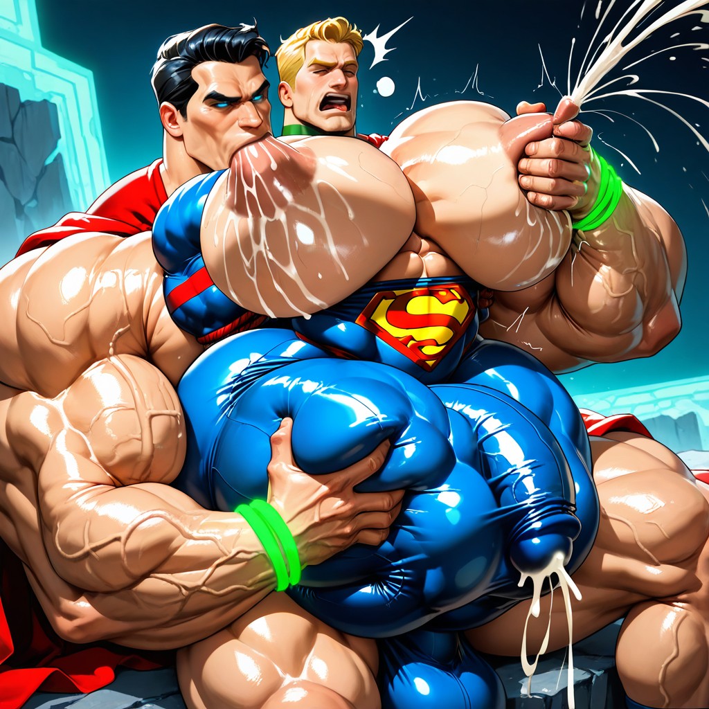 Suckling Nipples, Pec Garbbing, Lex Luthor On Top Of Superman AI Gay Porn