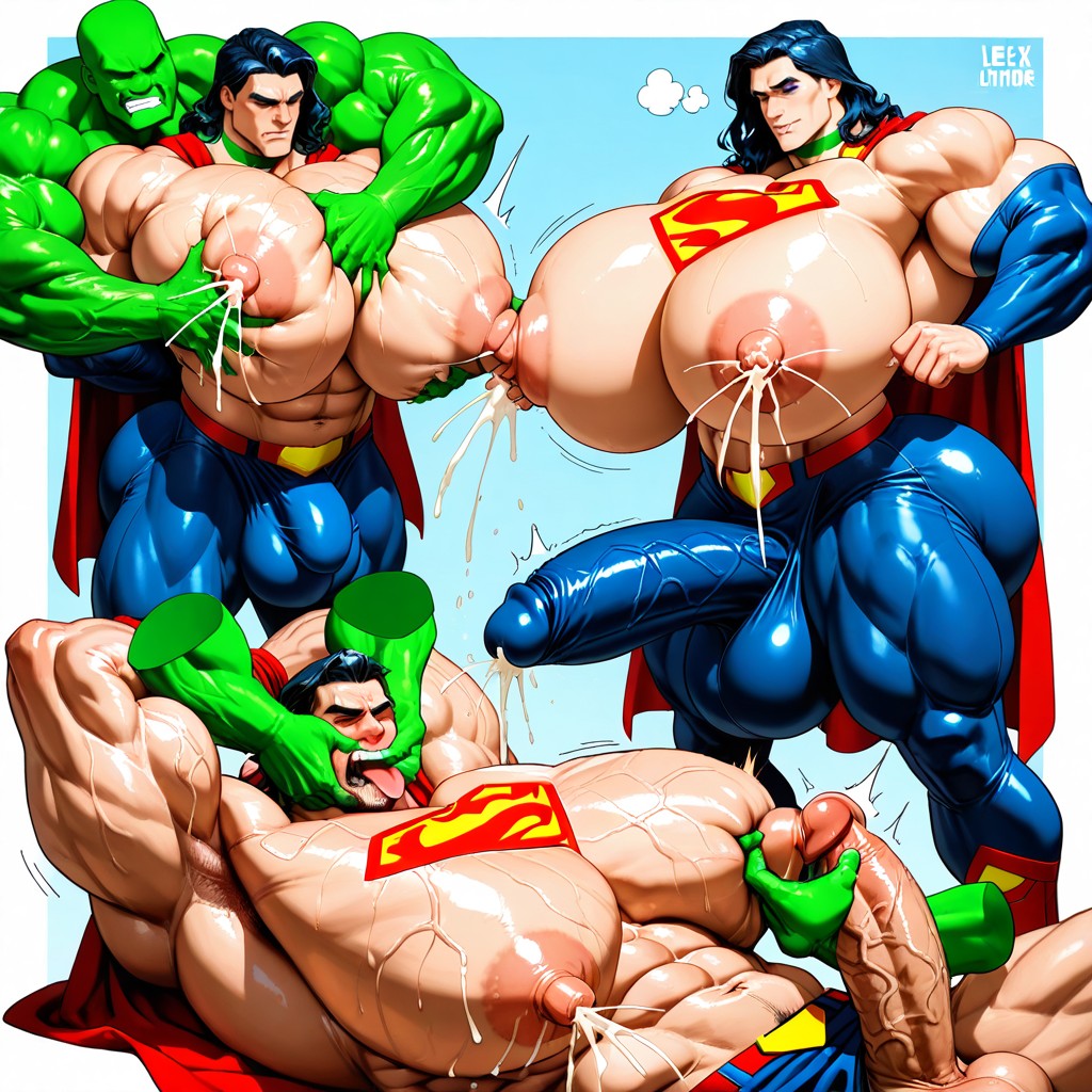 Múltiples Vistas, Lex Luthor On Top Of Superman, Massive Muscles Porno gay IA