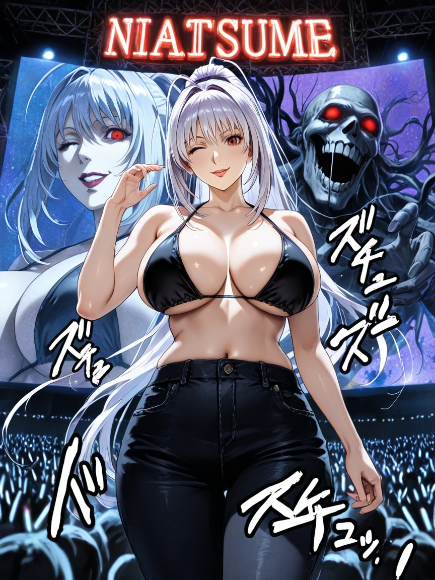 Wink, Motion Lines, On Concert Stage Hentai AI Porn