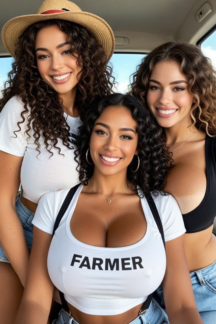 Smug Expression, Curly, Erect Nipples AI Porn