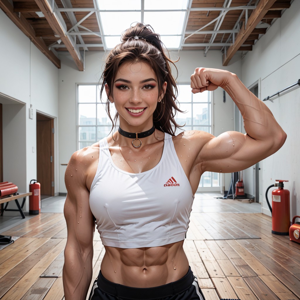 Indoors, Ponytail Hair, Cleft Of Venus Hentai AI Porn