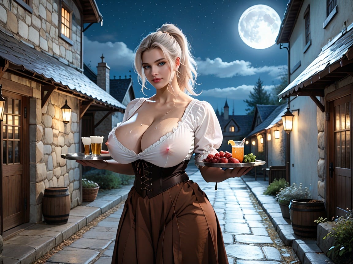 Night, Side View, Ponytail AI Porn