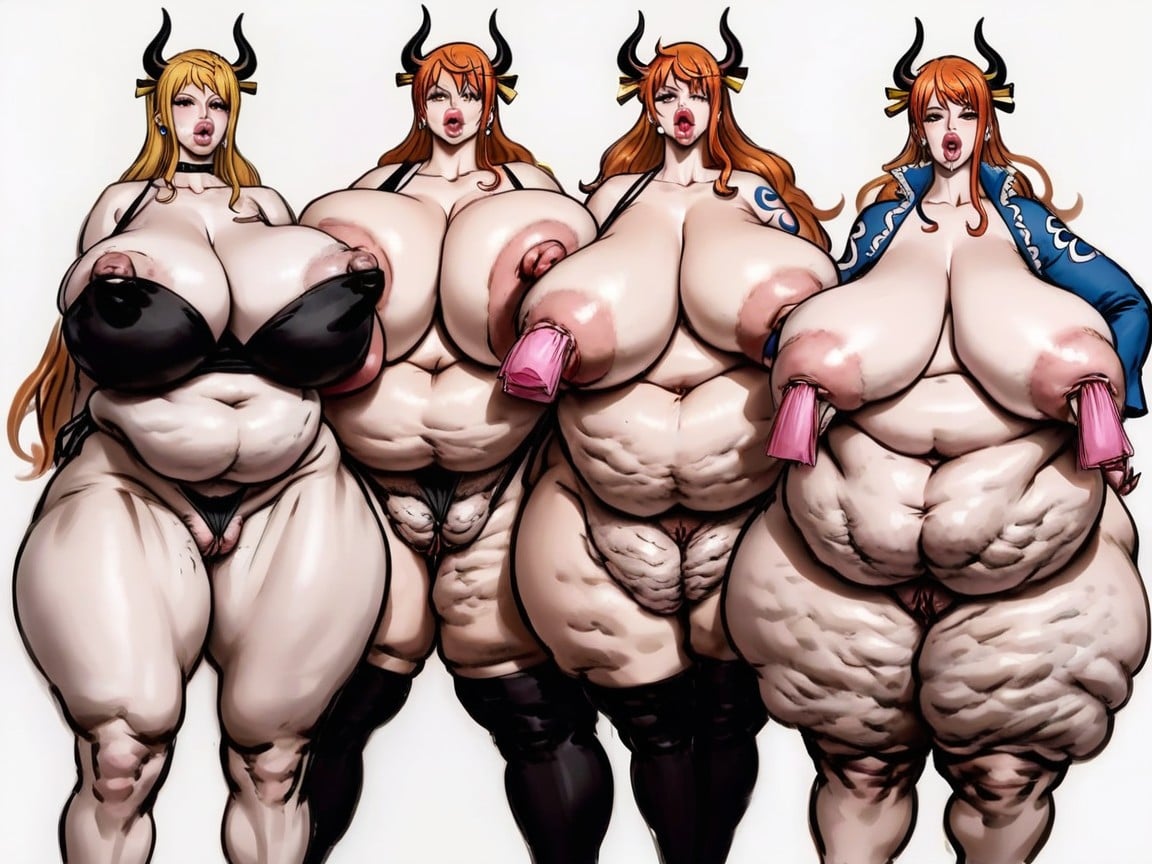 Extremely Fat Belly, Ahegao, Morbidly Obese AI Porn