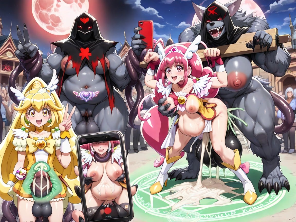 Trio, Evil Cult Temple, Cure Peace Hentai AI Porn